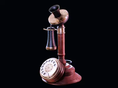 Vintage Candlestick Telephone  High-Quality 3D Model 3D model