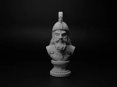 Mayan Warrior Bust Chess 3D print model shop