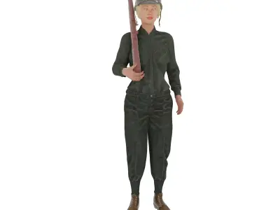 Female American Soldier 3D print model