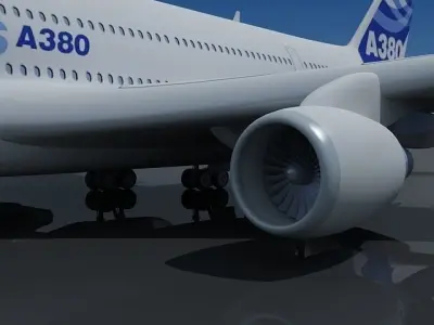 Airbus A380 3D model 6