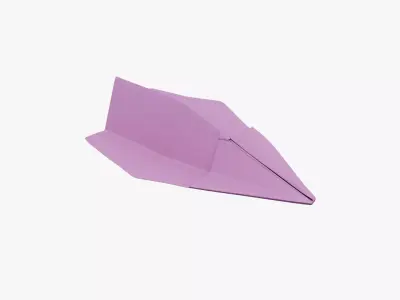 Paper Plane Pink Low-poly 3D model