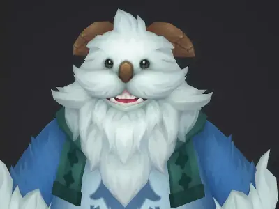 Snowman Monster Low-poly 3D model