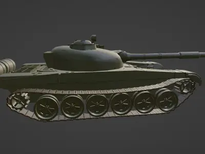 T-72 Tank Low-poly 3D model