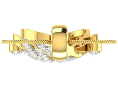 letter s diamond earring pendent set 3D print model