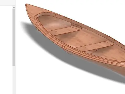 boat canoe 3D model