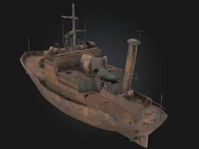 Rusty Vessel  Weathered Metal Container Free 3D model