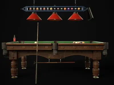 Billiards table Low-poly 3D model