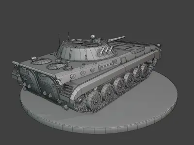 BMP-1K Troop Carrier - Armored vehicle Low-poly 3D model