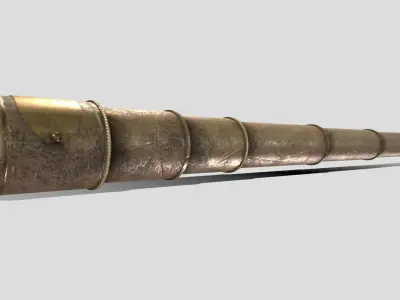 Antique Spyglass Low-poly 3D model
