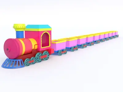 ToyTrain Low-poly 3D model