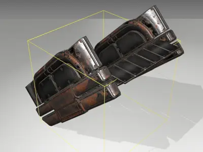 Futuristic Stairs - 23 - Rusty Textures Low-poly 3D model