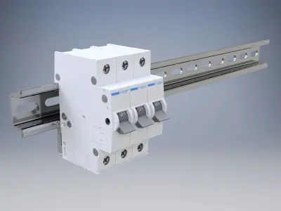 DIN rail TH-series 3D model