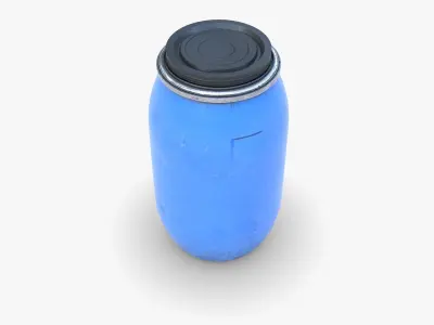 Chemical plastic barrel Low-poly 3D model