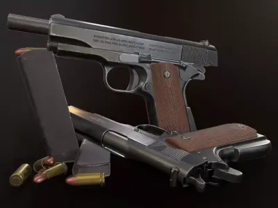 Colt 1911 Low-poly 3D model