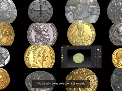 Old 3d print coins collection 3D Model Pack