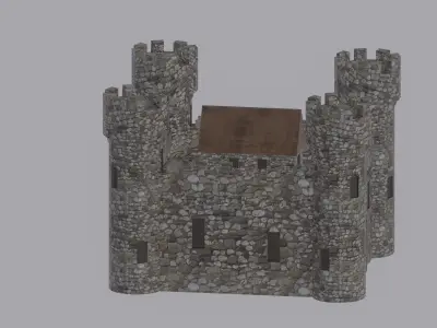Medieval Castle Low-poly 3D model 2