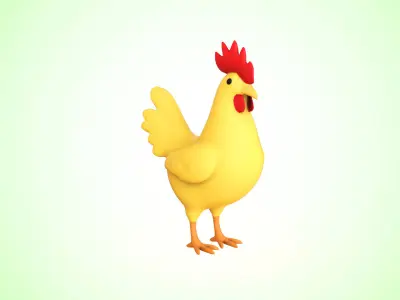 Cartoon Chicken Cute 04 Low-poly 3D model