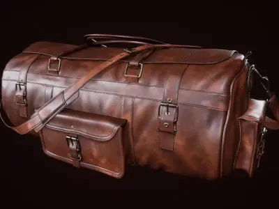 Leather Bag Low-poly 3D model