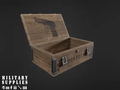 Military Supplies Pack - Small Gun Box Low-poly 3D model