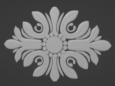 CNC MODEL clock with flower 3D model