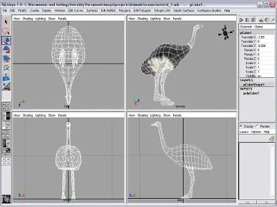 ostrich Low-poly 3D model