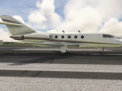 Dassault Falcon 20 Business Jet Low-poly 3D model