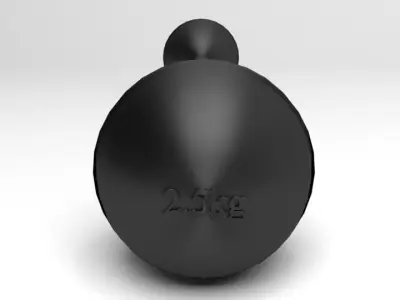 Barbell Fixed 2kg 3D model