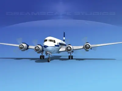 Douglas DC-6 Continental Airlines 3D model