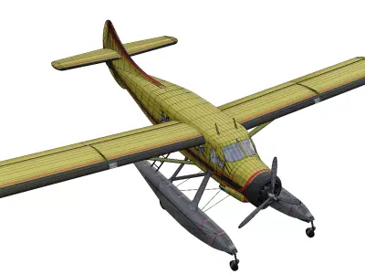 de Havilland Canada DHC-3 Otter Amphibian Low-poly 3D model