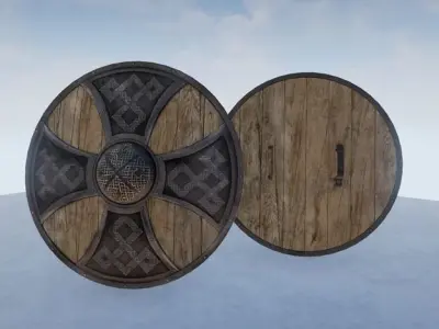 Shield Round Low-poly 3D model