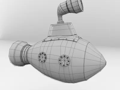Cartoon Submarine 3D model