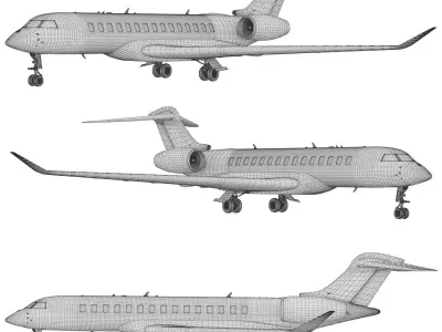 Bombardier Global 8000 aircraft 3D model