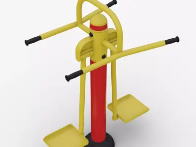 Outdoor fitness Equipment Exercise double wave plate 3D model