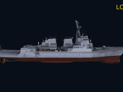 Asset - Army - Warship - Navy Arlei Burke Low-poly 3D model