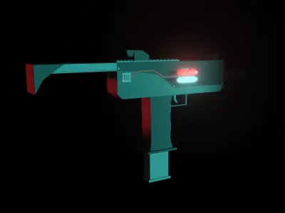 LowPoly Uzi gun Low-poly 3D model