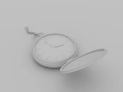 high poly pocket watch 3D model