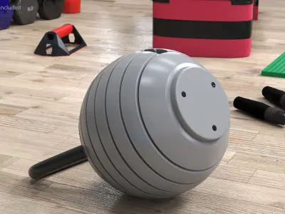 Adjustable Kettlebell Gray 3D model