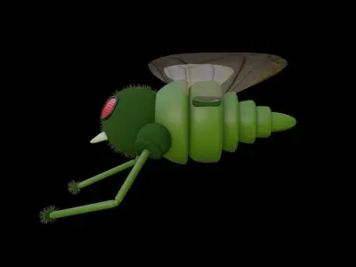 Alien Soldier Mosquito Low-poly 3D model