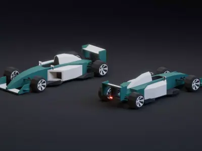 Open Wheel Car Low-poly 3D model
