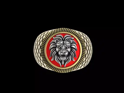 Lion Head Ring 3D print model