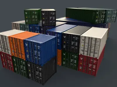 PBR Gantry Cranes and Cargo Containers - Mega Pack