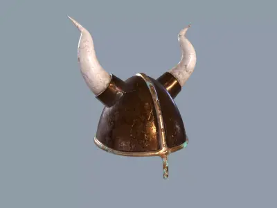 Medieval fantasy helmet Low-poly 3D model