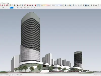 Sketchup Commercial Complex L3 3D model