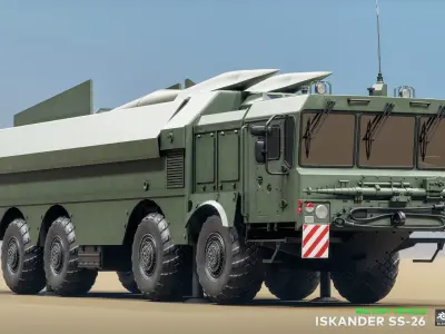 Iskander SS-26 - Military Vehicle Low-poly 3D model