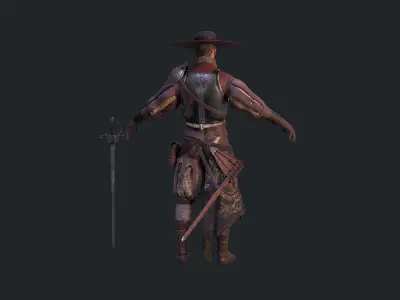 Unlawful Musketeer PBR Low-poly 3D model