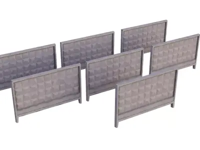 Modular soviet concrete fences Free low-poly 3D model