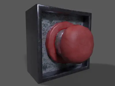 Emergency Stop Button Low-poly 3D model