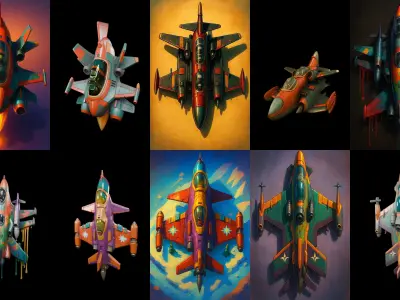 AirCraft bundle 1 pack 100 glb Low-poly 3D model