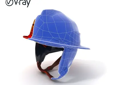 Firefighter Helmet Model Pack with Realistic PBR Textures Low-poly 3D model