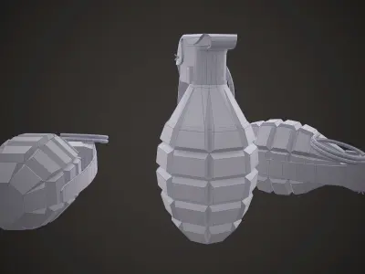 Grenade MK2 - Low Poly 3D Model Low-poly 3D model